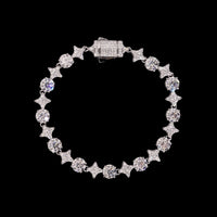 Pulsera de tenis con diamantes de laboratorio en forma de círculo y estrella – 14k