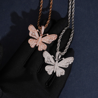Colgante de mariposa con diamante de laboratorio – Oro de 14k