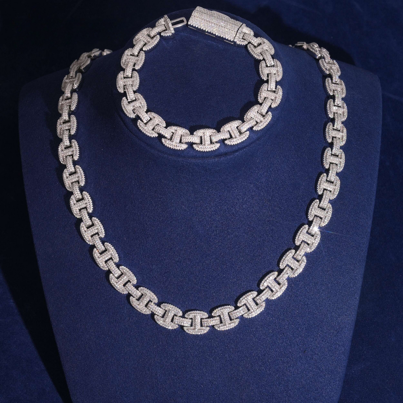 Diamante de laboratorio Heavy H Link – Oro de 14k
