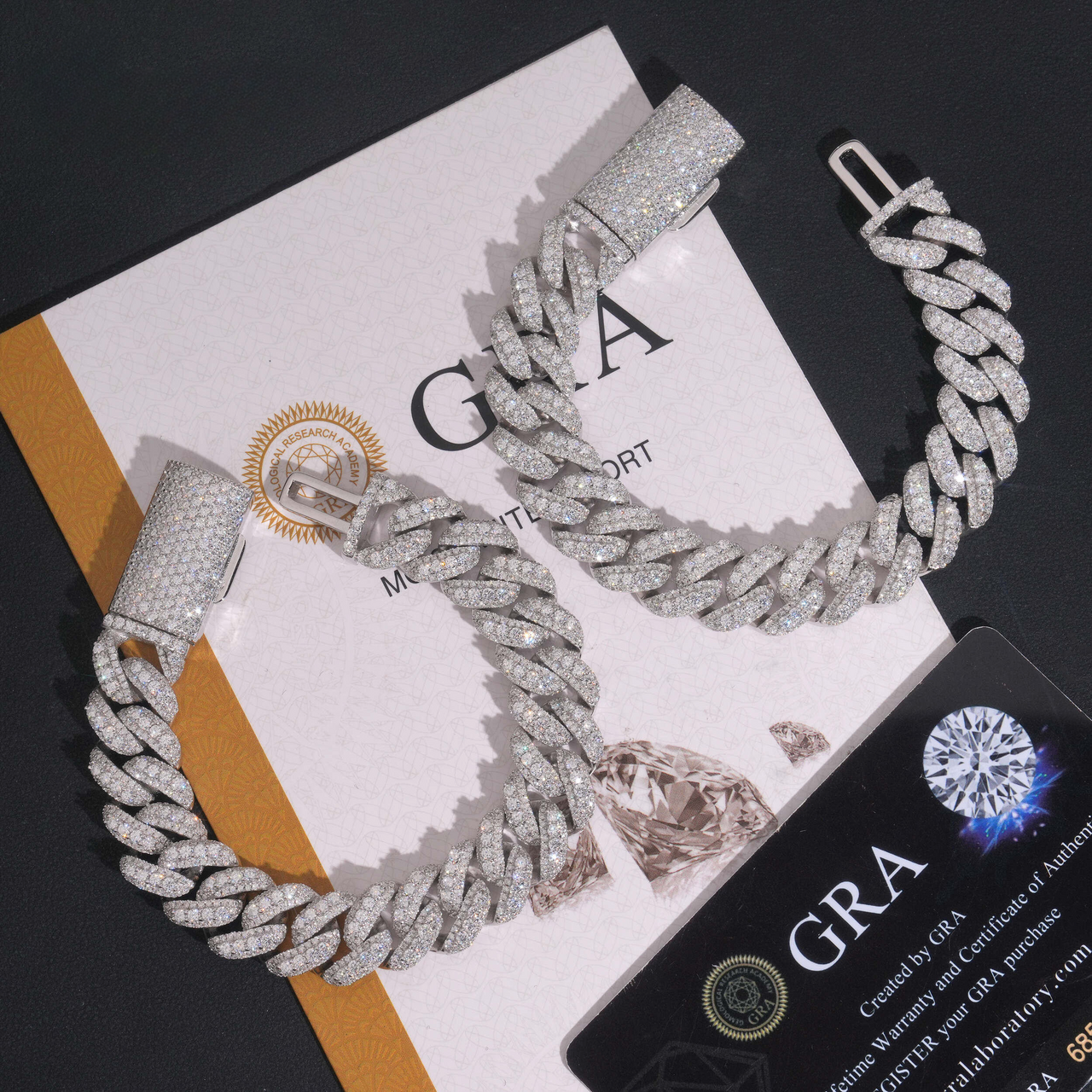 16mm Moon Shaped Cuban Link Lab Diamond Bracelet – 14k Gold