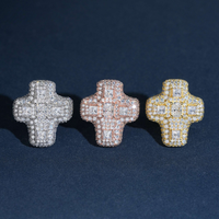 Anillo con diamante de laboratorio Princess Cut cruzado - Oro de 14k