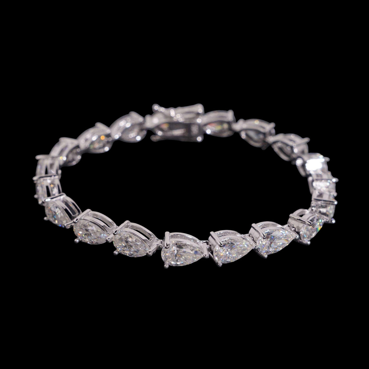 Pulsera de tenis con perlas – Diamantes cultivados VVS oro de 14k