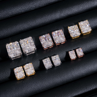 Pendientes de tuerca con diamante de laboratorio de corte radiante – Oro de 14k