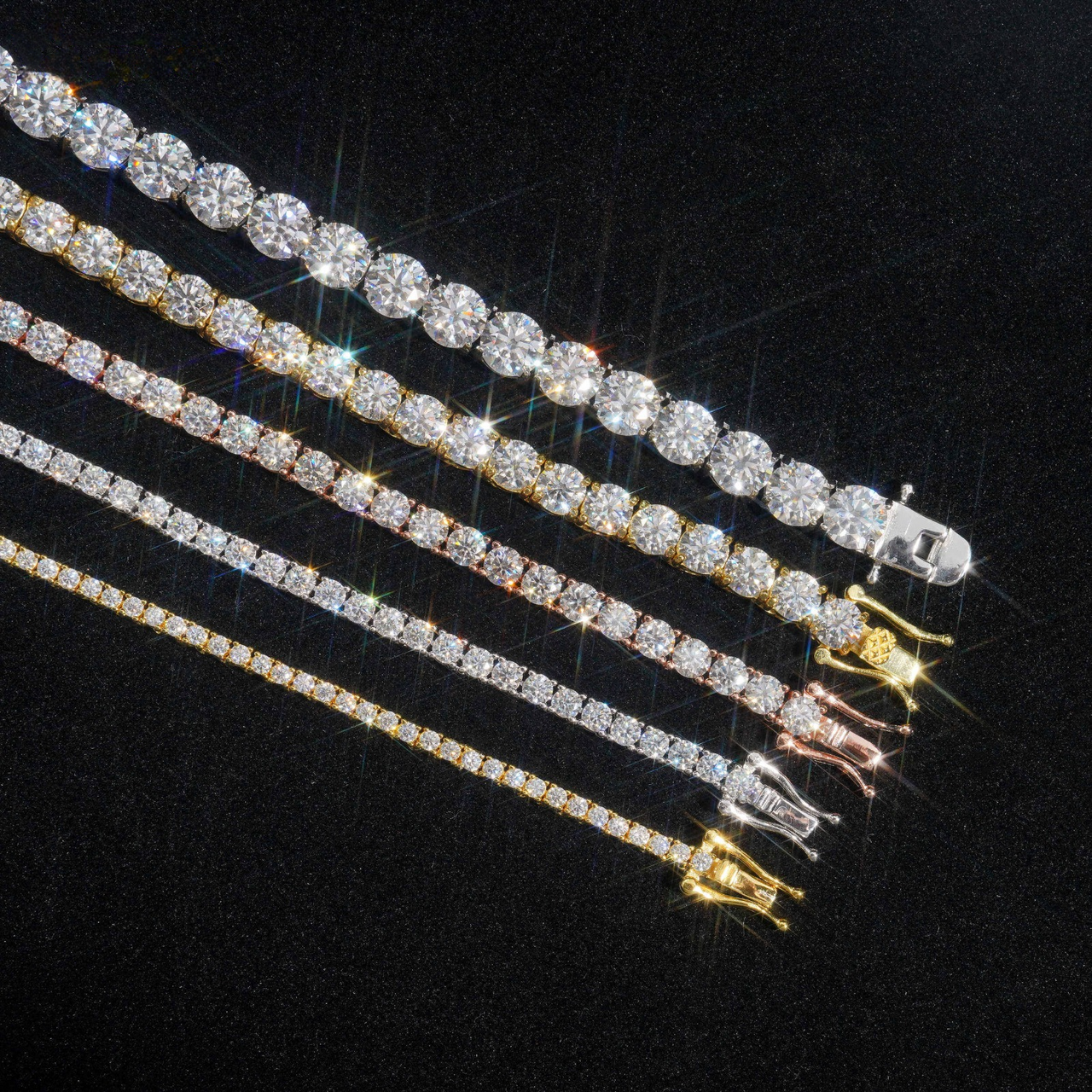 Pulsera de tenis con diamantes cultivados (todos los tamaños) – Oro de 14k