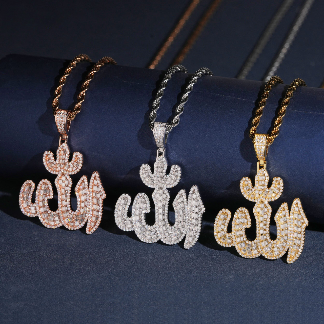 Colgante Baguette Alá Diamante de Laboratorio – Oro de 14k