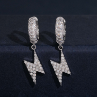 Pendientes colgantes de rayo con diamante de laboratorio – Oro de 14k