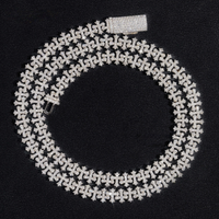 Collar de cruz maciza con pavé completo – Oro de 14k con diamantes de laboratorio
