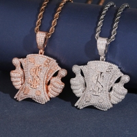 Colgante Abanico de Dinero con Diamantes de Laboratorio – Oro de 14k