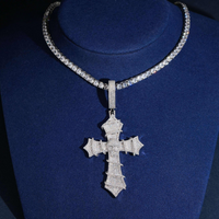 Dije Calavera con Cruz Diamante de Laboratorio – Oro de 14k