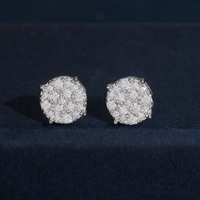 Pendientes de botón redondos de diamante cultivado en laboratorio – Oro de 14k