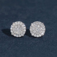 Pendientes de botón redondos de diamante cultivado en laboratorio – Oro de 14k