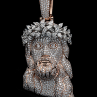 Colgante Jesús Corona de Espinas con Diamantes de Laboratorio – Oro de 14k