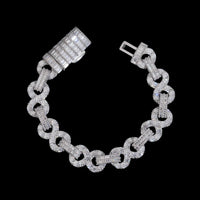 Pulsera Baguette de Eslabones Infinitos – Diamante de Laboratorio VVS Oro de 14k