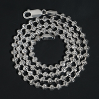 Solid 4MM Moon Cut Bead Necklace – 14k Gold