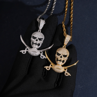 Colgante Calavera Pirata Diamantes de Laboratorio – Oro 14k