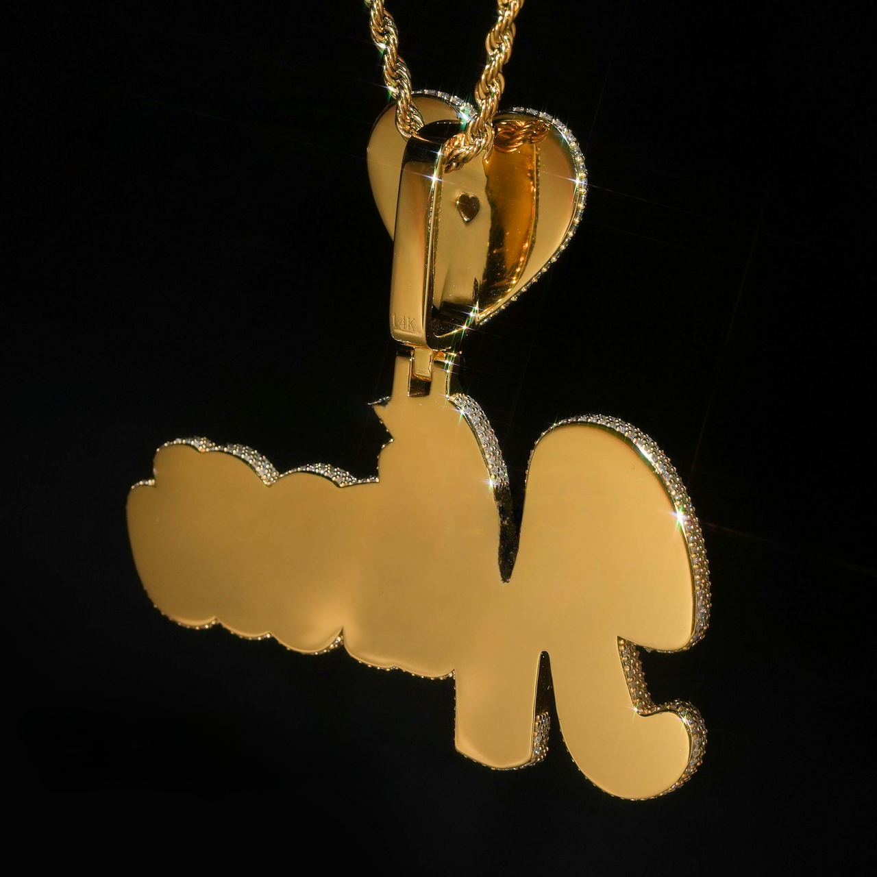 Colgante con nombre personalizado con diamante cultivado en laboratorio – Oro de 14k