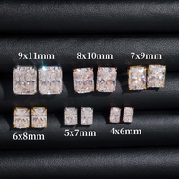Pendientes de tuerca con diamante de laboratorio de corte radiante – Oro de 14k