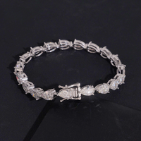 Pulsera de tenis con perlas – Diamantes cultivados VVS oro de 14k