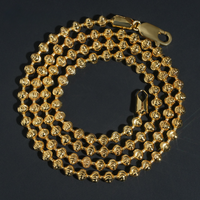 Solid 4MM Moon Cut Bead Necklace – 14k Gold