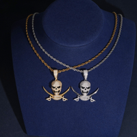 Colgante Calavera Pirata Diamantes de Laboratorio – Oro 14k