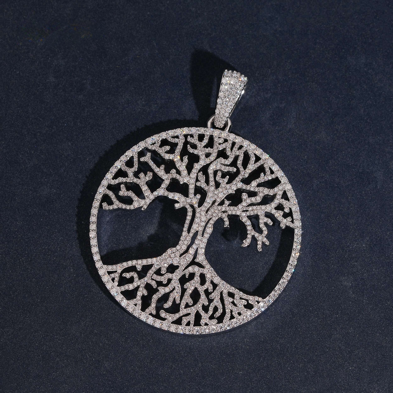 Colgante Círculo Árbol de la Vida Diamante de Laboratorio – Oro de 14k