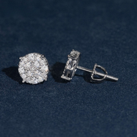 Pendientes de botón redondos de diamante cultivado en laboratorio – Oro de 14k