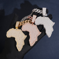 Colgante Mapa de África Diamante de Laboratorio – Oro de 14k