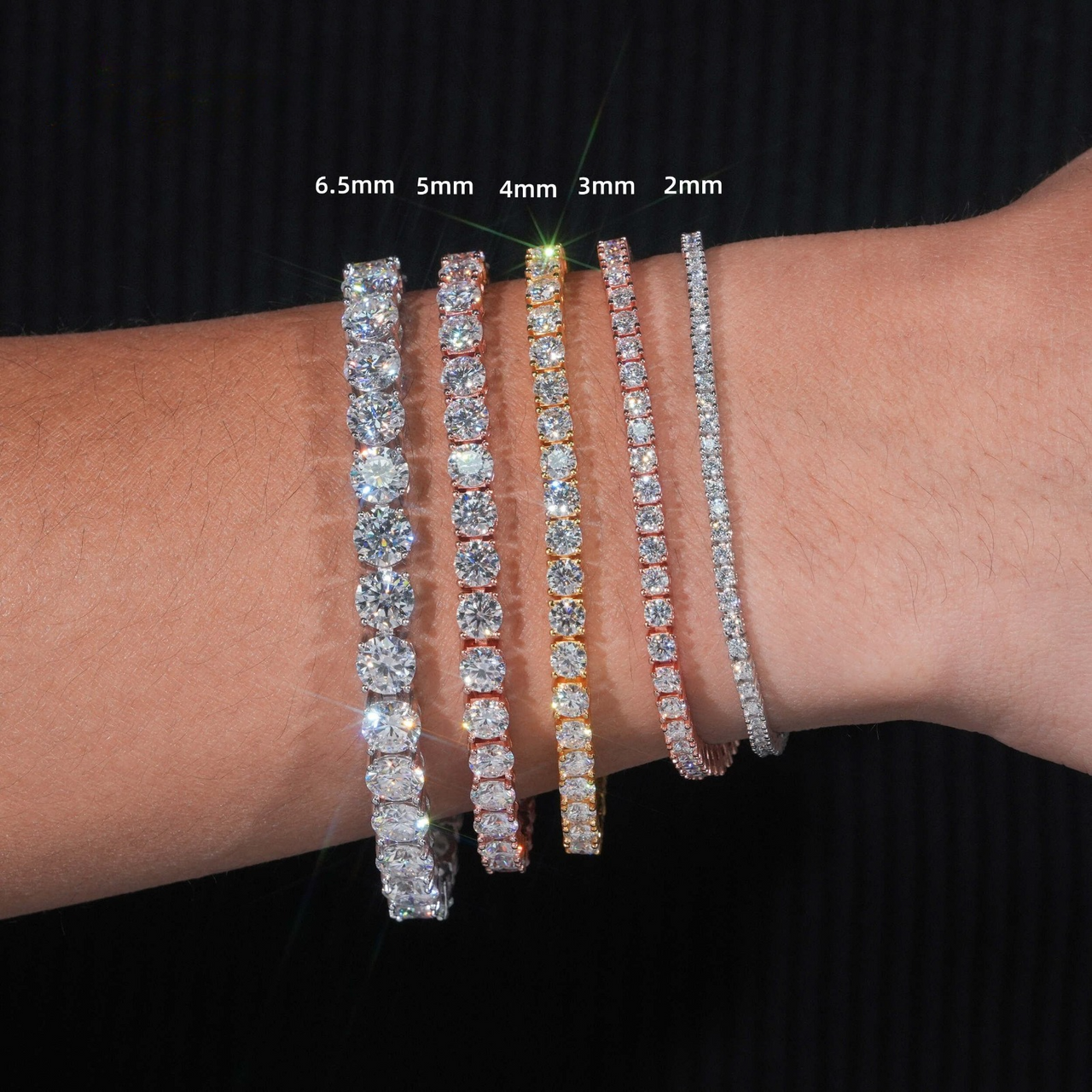 Pulsera de tenis con diamantes cultivados (todos los tamaños) – Oro de 14k