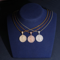 Dije de moneda con signo de dólar con diamantes de laboratorio – Oro de 14k