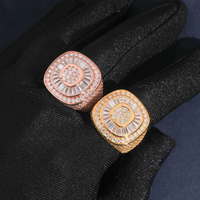 Anillo de Diamantes de Laboratorio Cuadrados en Cascada y Baguette – Oro de 14k