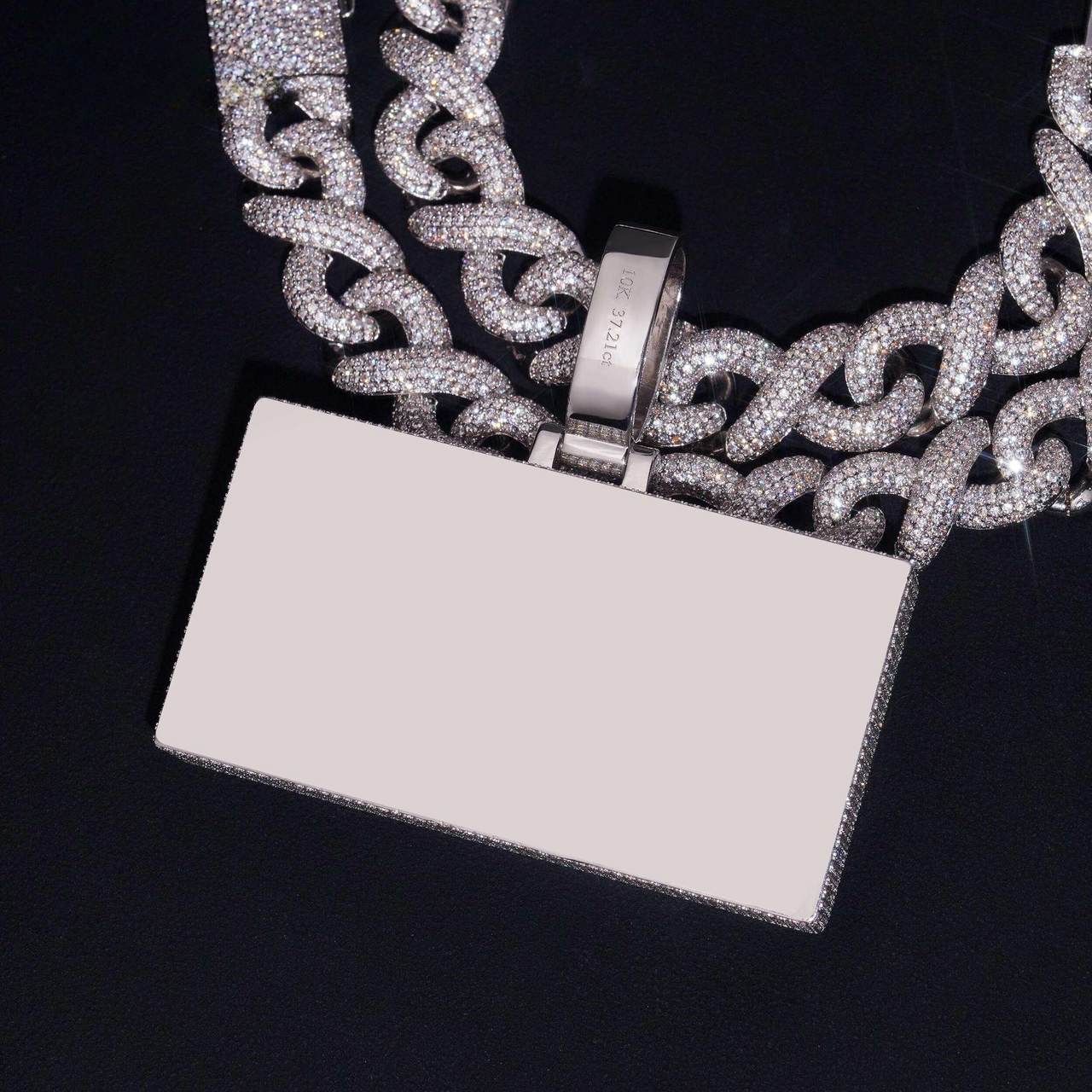 Colgante personalizado de 3 pulgadas y diamante de laboratorio – Oro de 14k