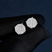 Pendientes de botón redondos de diamante cultivado en laboratorio – Oro de 14k