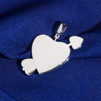 Colgante Corazón Flecha Diamante Creado en Laboratorio – Oro de 14k