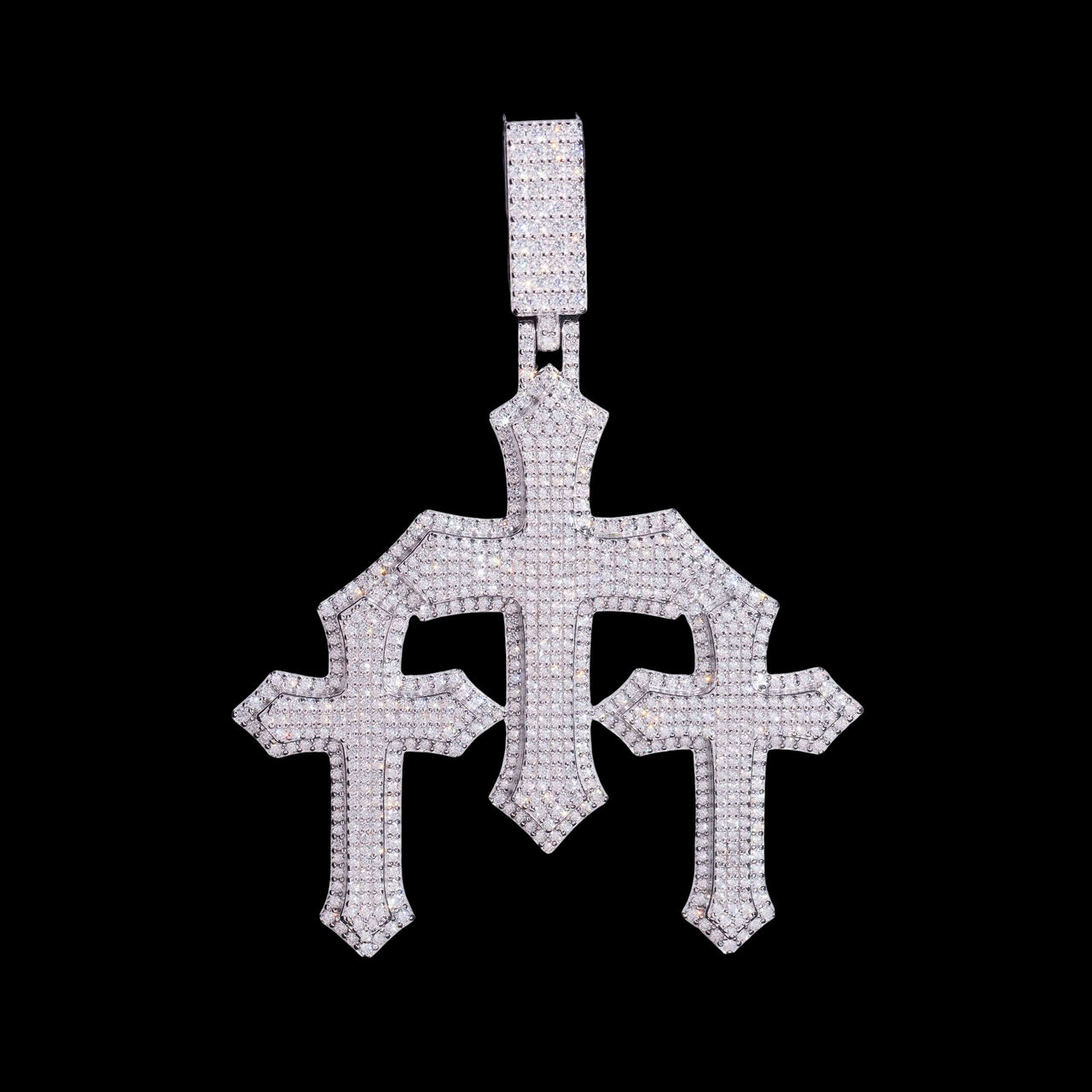 Colgante Cruz con Diamantes de Laboratorio – Oro de 14k