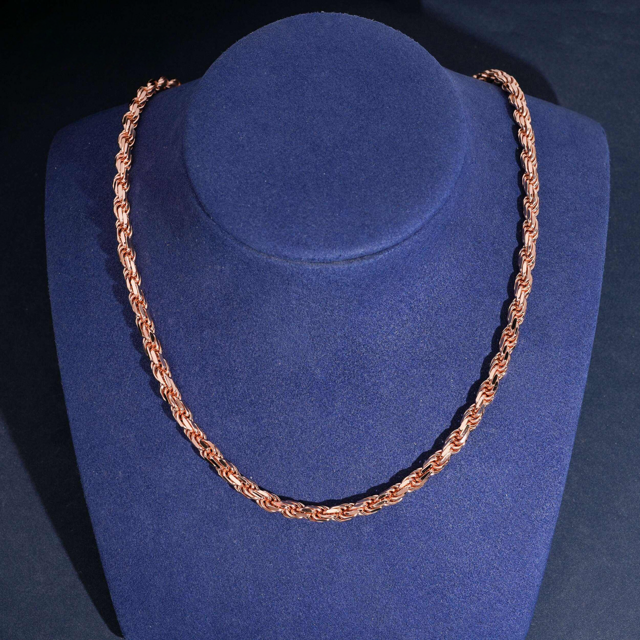 Twisted Rope Chain with Pavé Box Clasp – 14k Gold