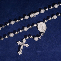 Collar Rosario de Bolas Pavé con Diamantes de Laboratorio – Oro de 14k