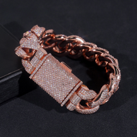 Pulsera de eslabones cubanos Multi Cut de 20 mm con diamantes de laboratorio – Oro de 14k