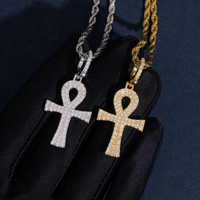 Colgante Ankh con diamantes creados en laboratorio – Oro de 14k