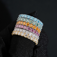 Anillo de diamantes de laboratorio Eternity de varias filas – Oro de 14k