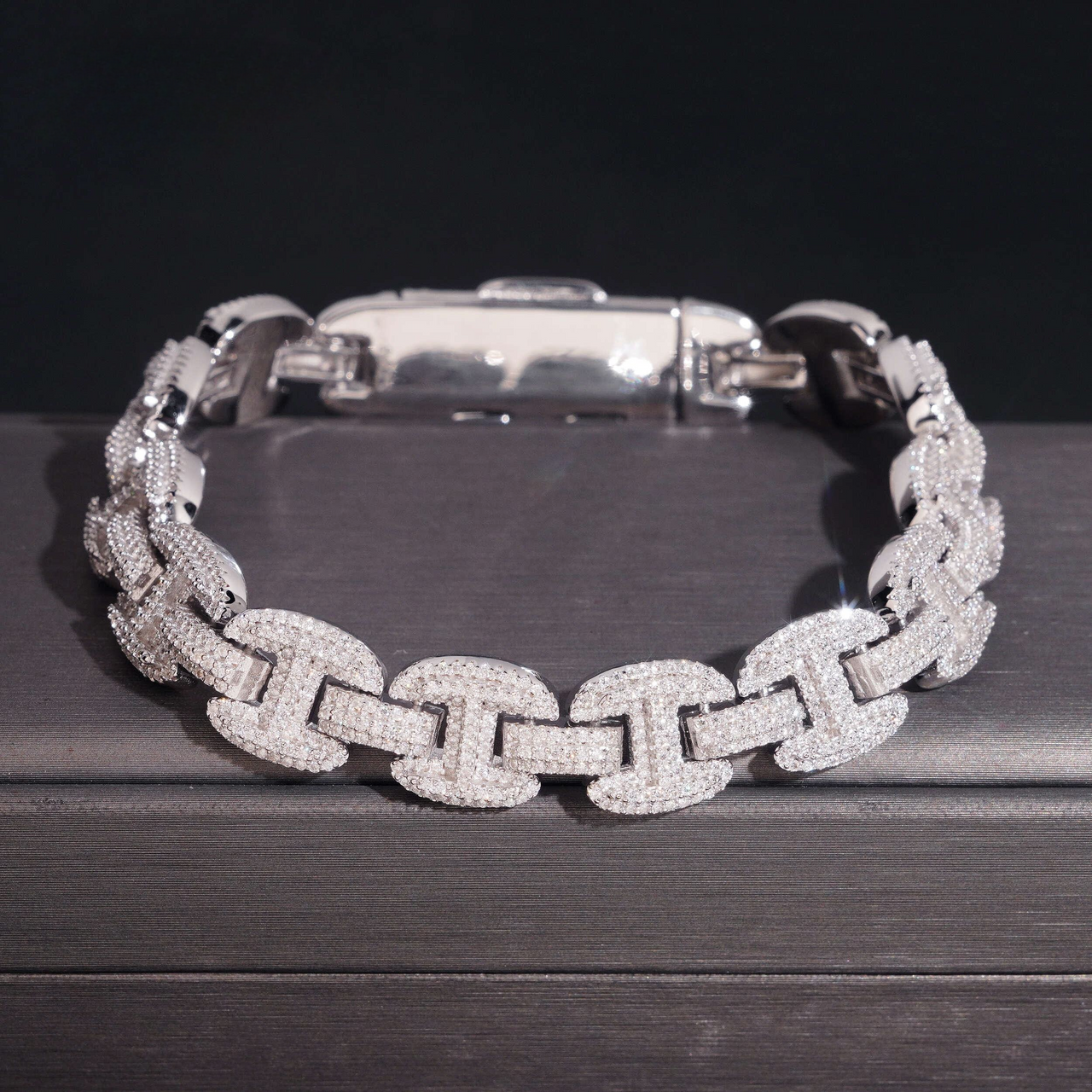 Diamante de laboratorio Heavy H Link – Oro de 14k