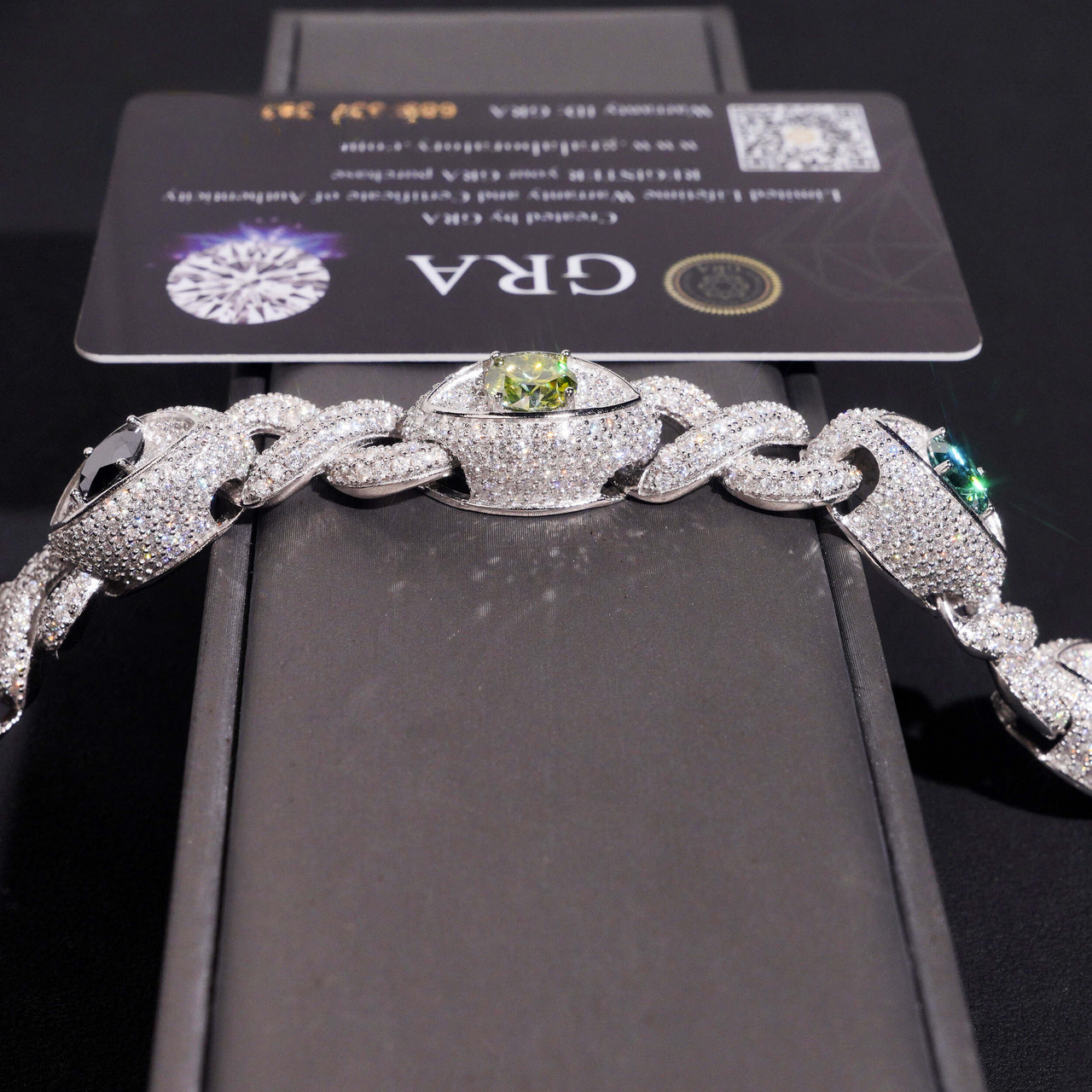 Pulsera de Ojo Turco Multicolor con Diamantes de Laboratorio Infinity – Oro de 14k
