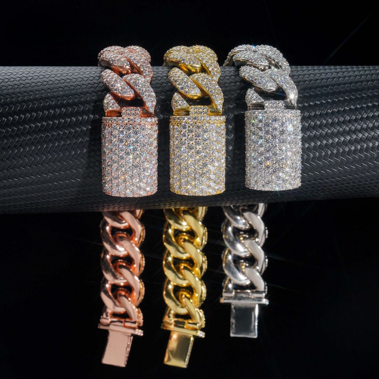 Pulsera Cubana Miami maciza de 20 mm, eslabones gruesos, diamantes de laboratorio – Oro de 14k