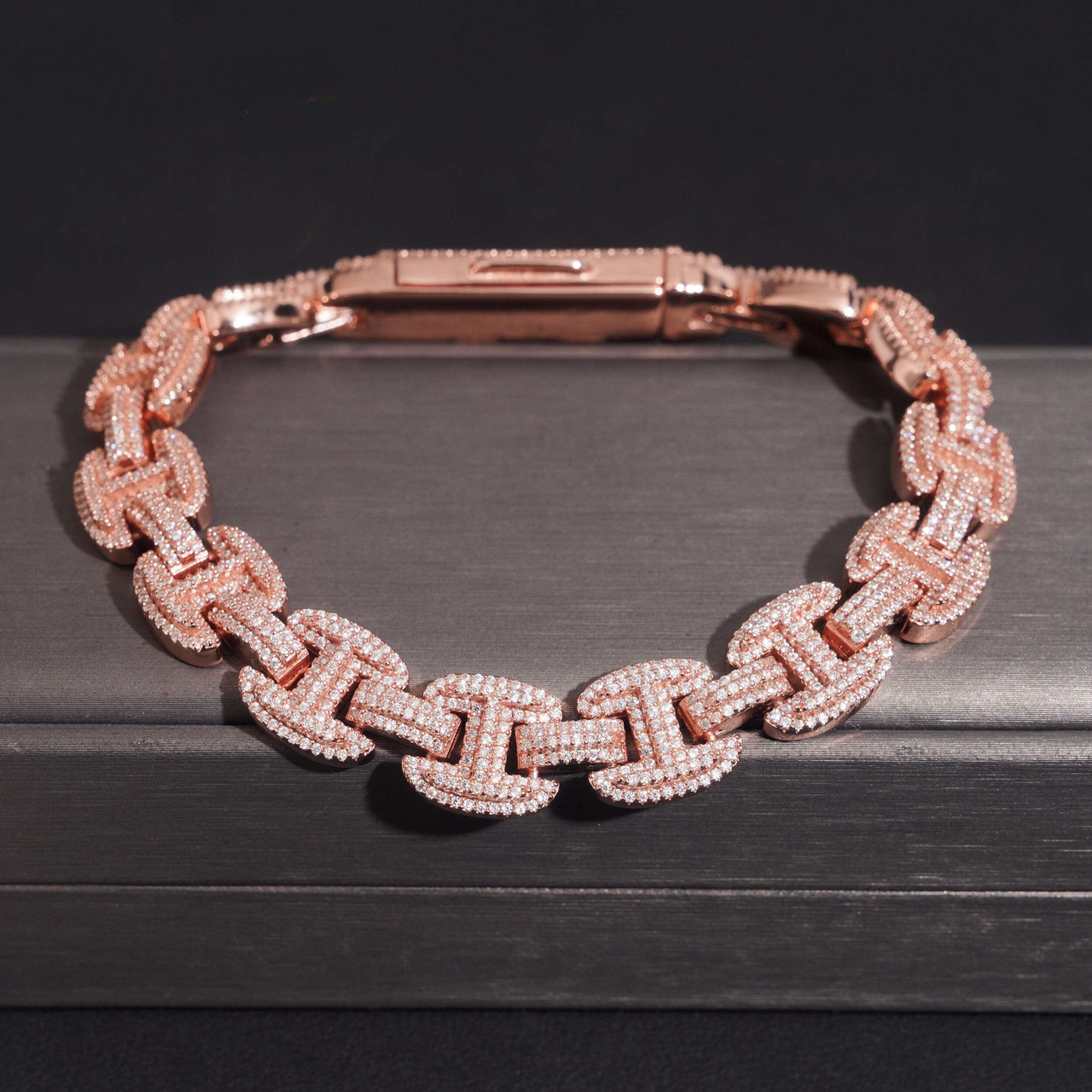 Diamante de laboratorio Heavy H Link – Oro de 14k