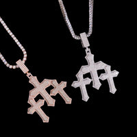 Colgante Cruz con Diamantes de Laboratorio – Oro de 14k