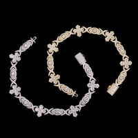 Pulsera Ojo Turco Cruz Baguette con Diamantes de Laboratorio – Oro de 14k