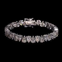 Pulsera de tenis de oro de 14k con diamantes de laboratorio talla pera, color D, VVS