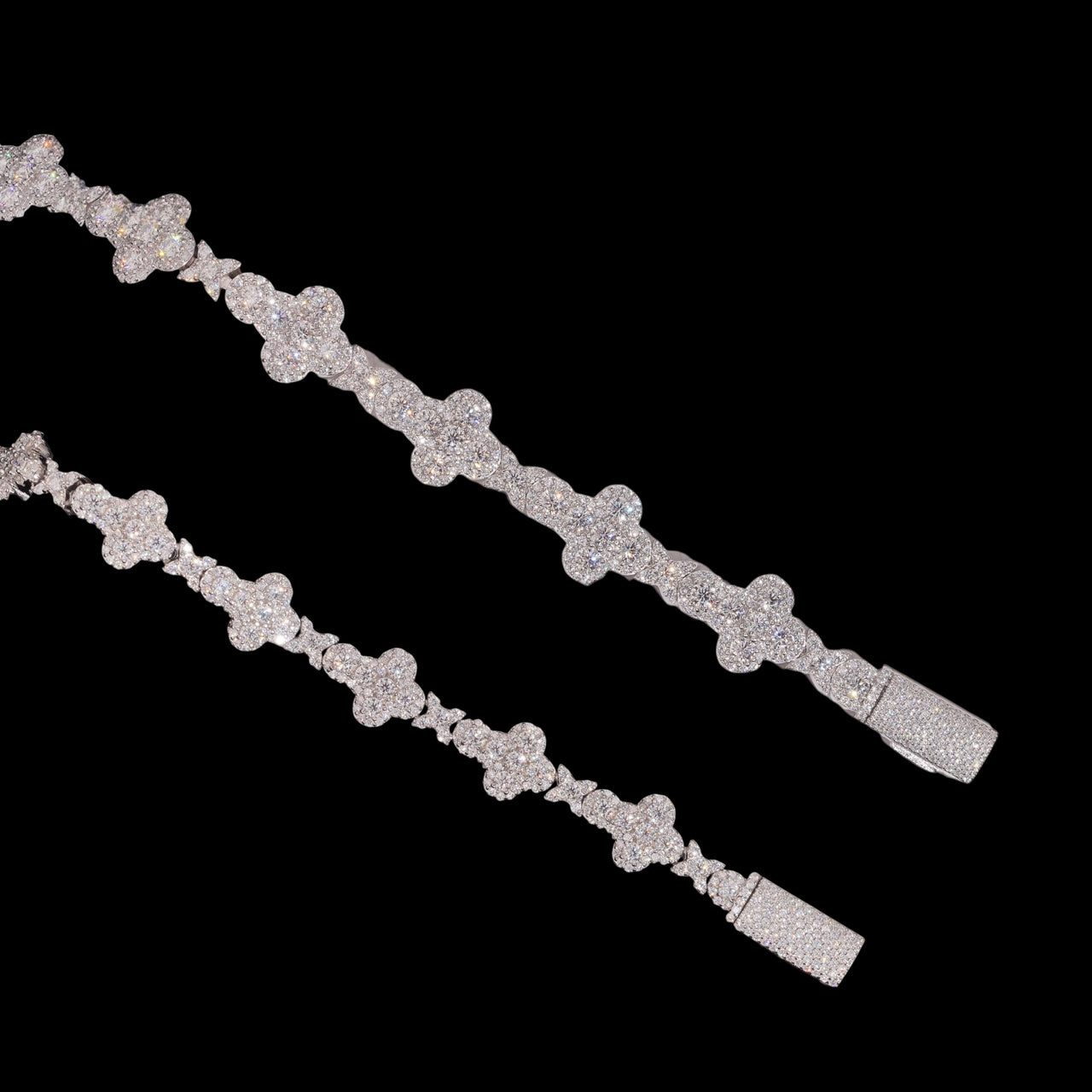 Pulsera de diamantes de laboratorio Cross Link – Oro de 14k