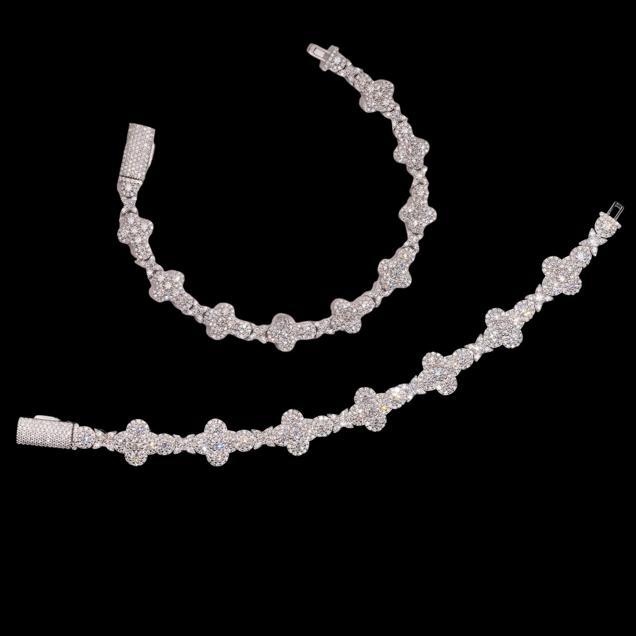 Pulsera de diamantes de laboratorio Cross Link – Oro de 14k