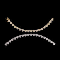 Pulsera de oro de 14 quilates con diamante de laboratorio con forma de corazón para mujer