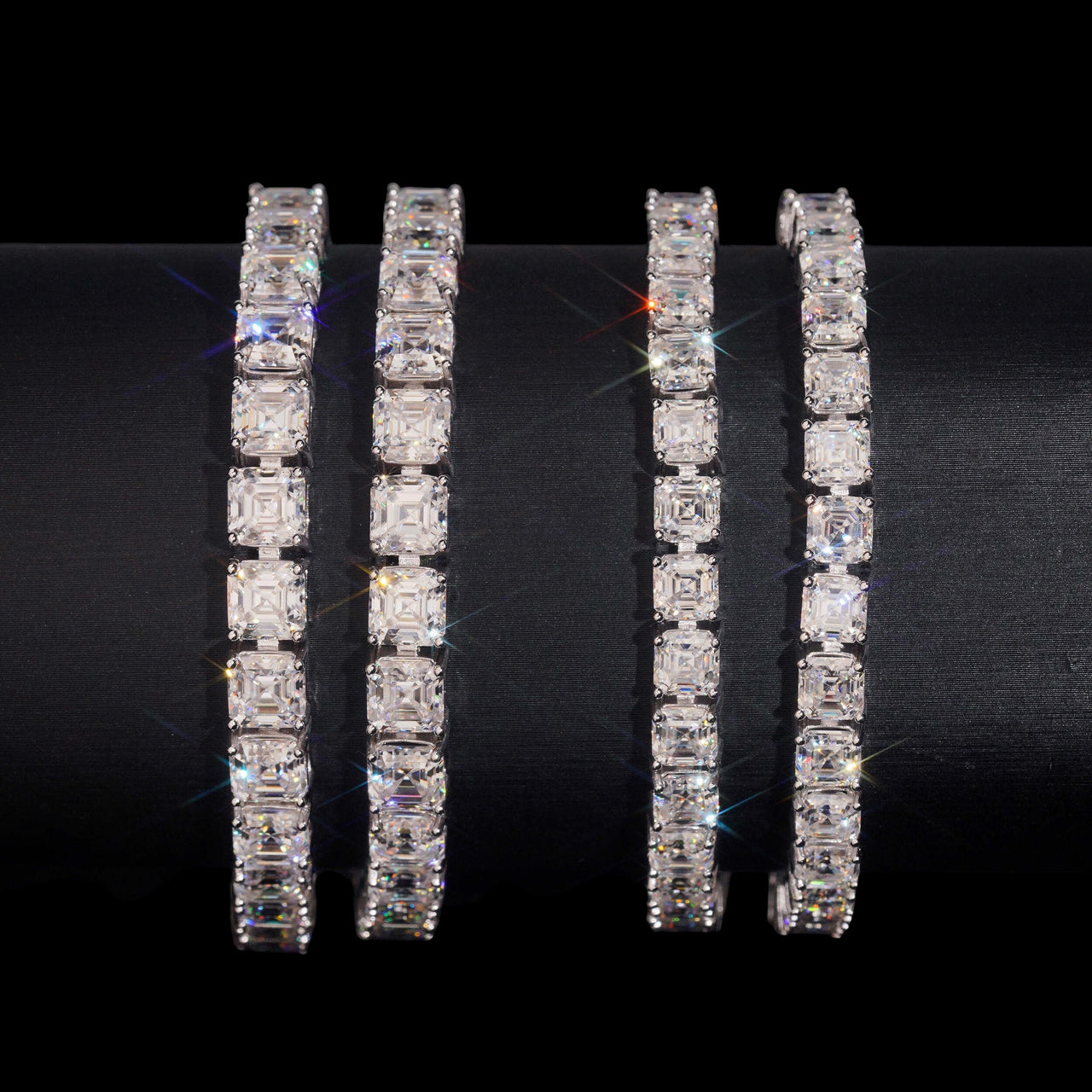 Pulsera de diamantes de laboratorio talla Asher para tenis – Oro de 14k